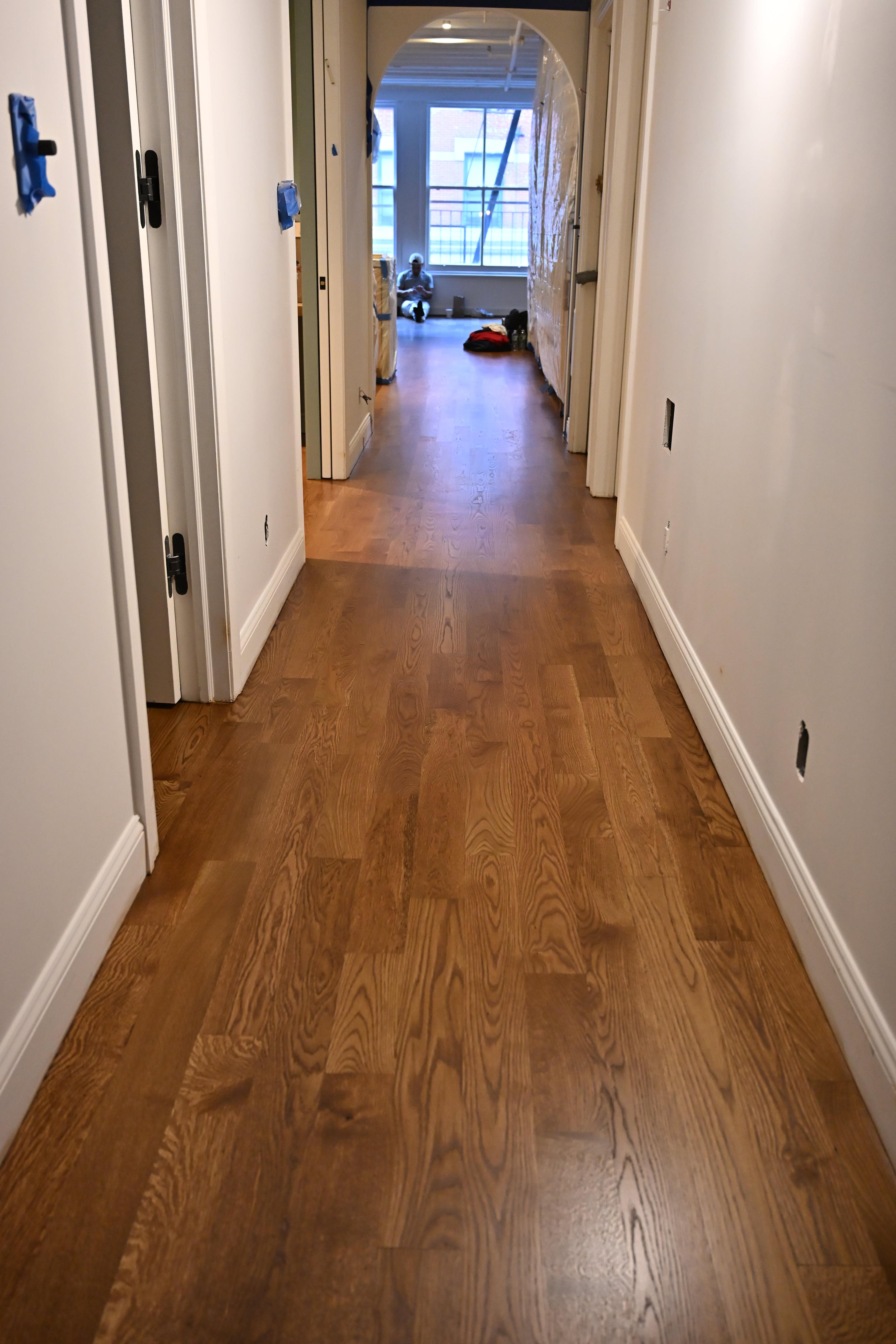 Finished hardwood hallway at 158 Franklin St